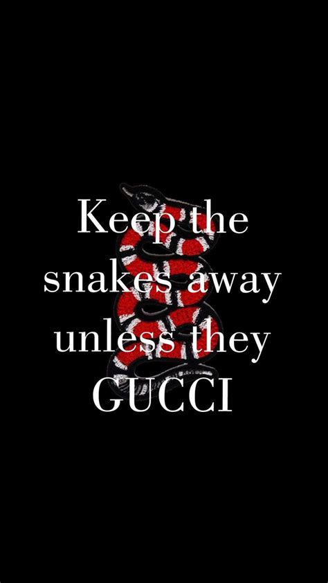 no snake unless the gucci qoute|who wrote the Gucci slogan.